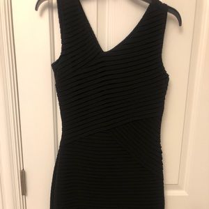 Calvin Klein fitted black ruffle dress